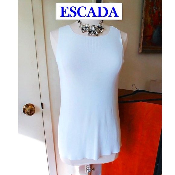 Escada Tops - 🚫SOLD🚫 ESCADA Italy Sleeveless Top Blouse White Italian size 36 - US: Small, 4